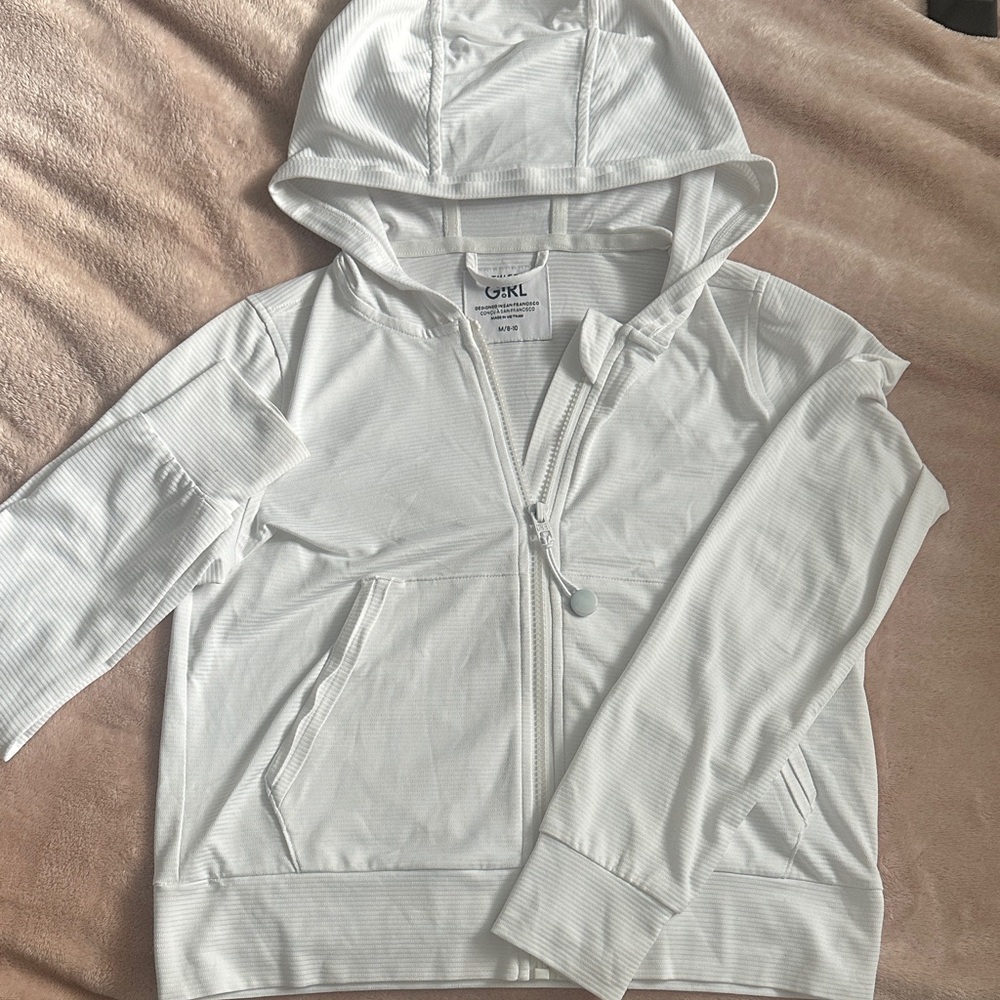 Athleta Kids White Hooded Jacket
